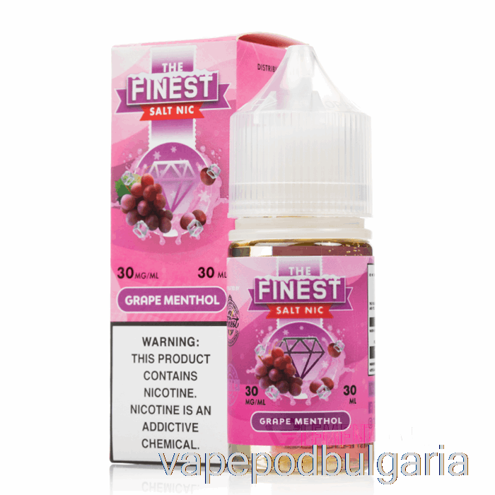 Vape 10000 Дръпки гроздов ментол - най-фината сол Nic - 30ml 50mg